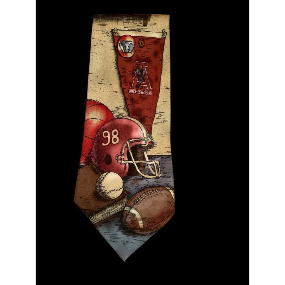 100% Silk Eagles Wings Alabama Crimson Tide Necktie